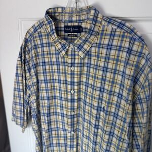 Ralph Lauren Classic Fit Plaid Button Down Shirt Mens 3XLT Big Tall